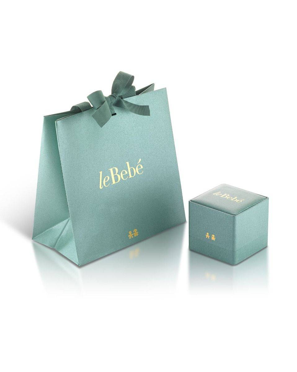 Le Bebé Anello Les Bonbons Con Sagoma Bimbo, In Oro Bianco Con Topazio, Acquamarine E Diamante