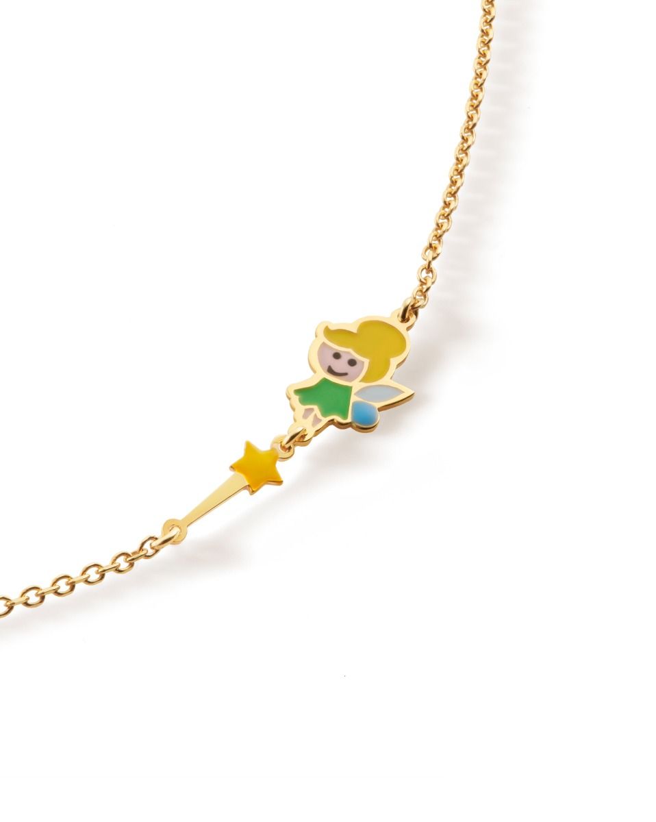 Le Bebé Bracciale Fiabe Ispirato A Campanellino In Oro Giallo