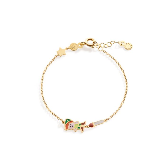 Le Bebé Bracciale Fiabe ispirato a Peter Pan in oro giallo