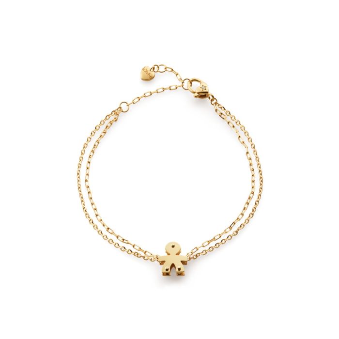 Le Bebé Bracciale I Classici con sagoma bimbo in oro giallo e diamante