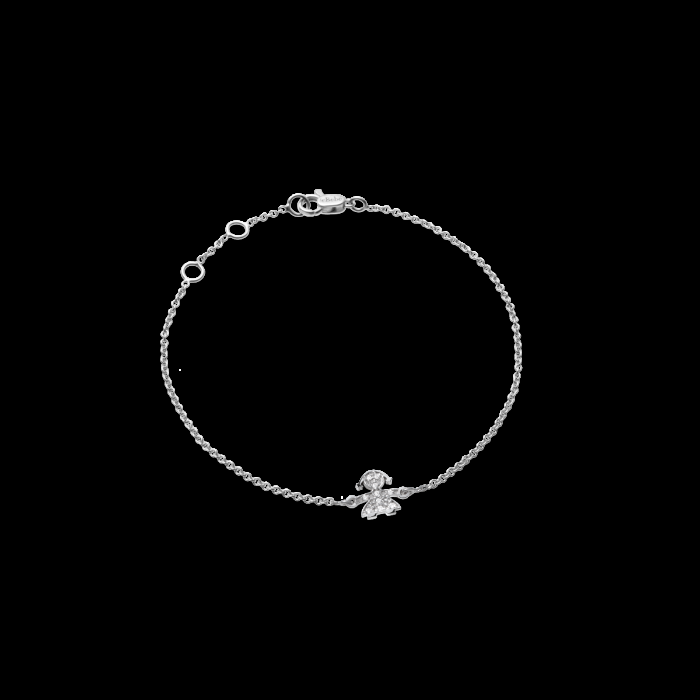 Le Bebé Bracciale I Preziosi con sagoma bimba in oro bianco e diamanti