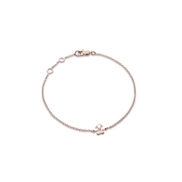 Le Bebé Bracciale I Preziosi con sagoma bimba in oro rosa e diamante