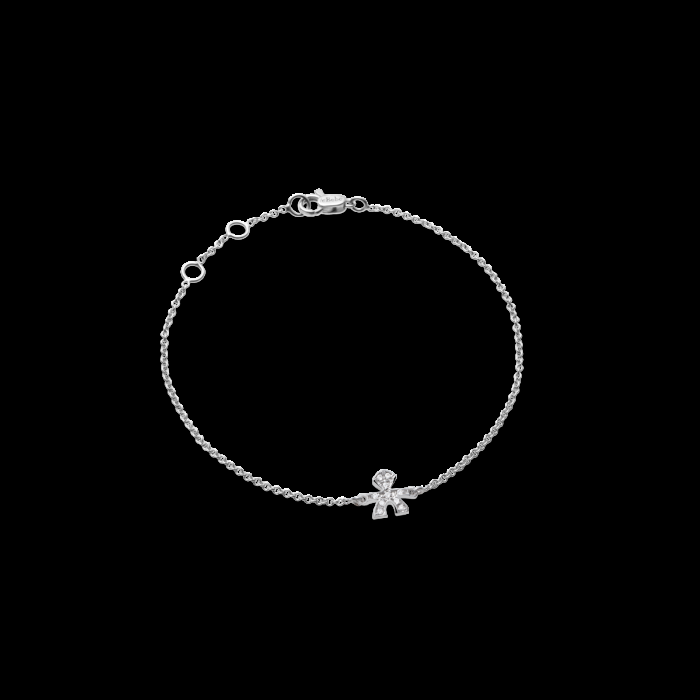 Le Bebé Bracciale I Preziosi con sagoma bimbo in oro bianco e diamanti