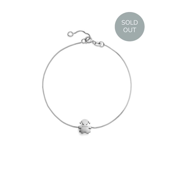 Le Bebé Bracciale I Tesorini con sagoma bimba in oro bianco