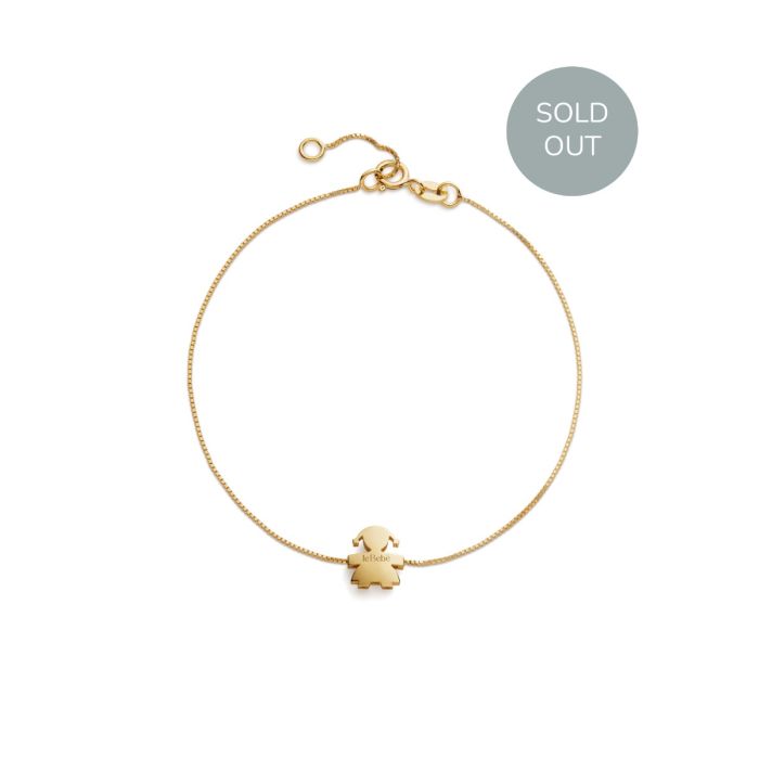 Le Bebé Bracciale I Tesorini con sagoma bimba in oro giallo