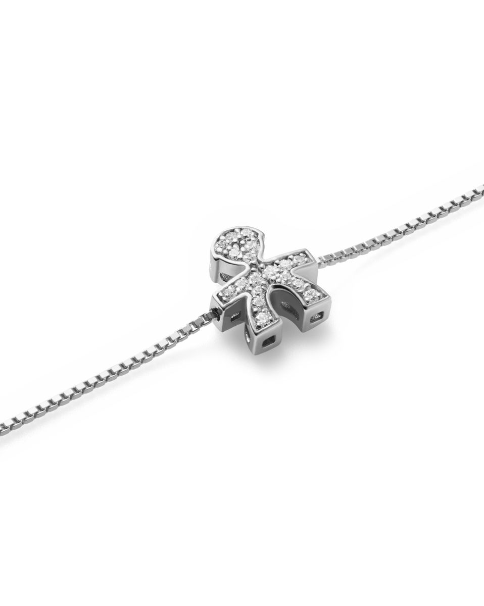 Le Bebé Bracciale I Tesorini Con Sagoma Bimbo In Oro Bianco E Diamanti