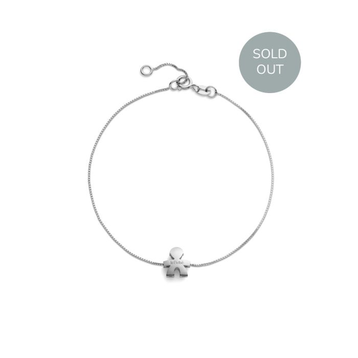 Le Bebé Bracciale I Tesorini con sagoma bimbo in oro bianco
