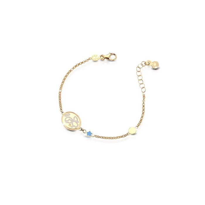 Le Bebé Bracciale Proteggimi con angioletto in oro giallo