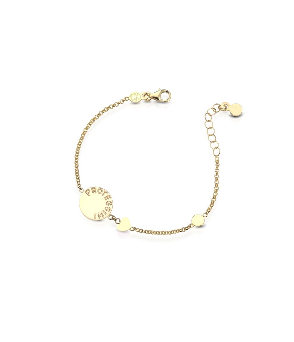 Le Bebé Bracciale Proteggimi Con Madonnina In Oro Giallo