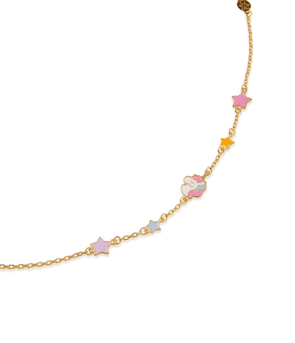 Le Bebé Bracciale Toys In Oro Giallo Con Unicorno E Stelline