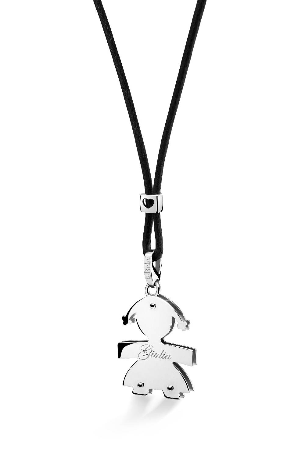 Le Bebé Ciondolo I Classici Con Sagoma Bimba In Oro Bianco