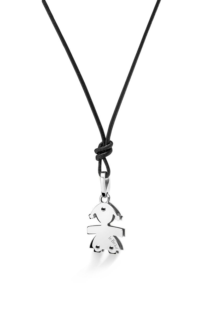 Le Bebé Ciondolo I Classici Con Sagoma Bimba Oro Bianco E Diamanti