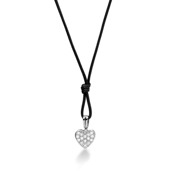 Le Bebé Ciondolo I Preziosi con cuore in oro bianco e diamanti