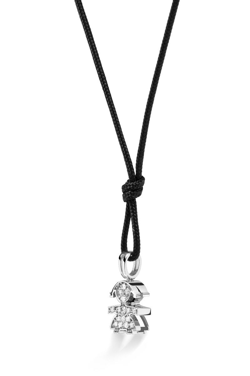 Le Bebé Ciondolo I Preziosi Con Sagoma Bimba In Oro Bianco E Diamanti