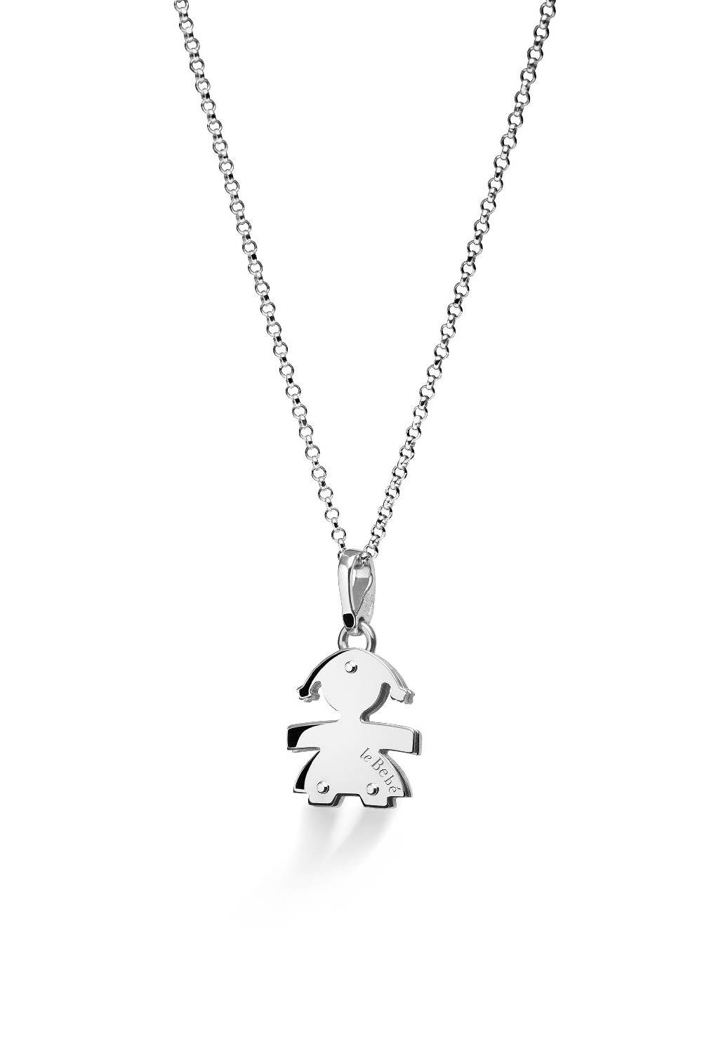 Le Bebé Ciondolo I Preziosi Con Sagoma Bimba In Oro Bianco E Diamanti
