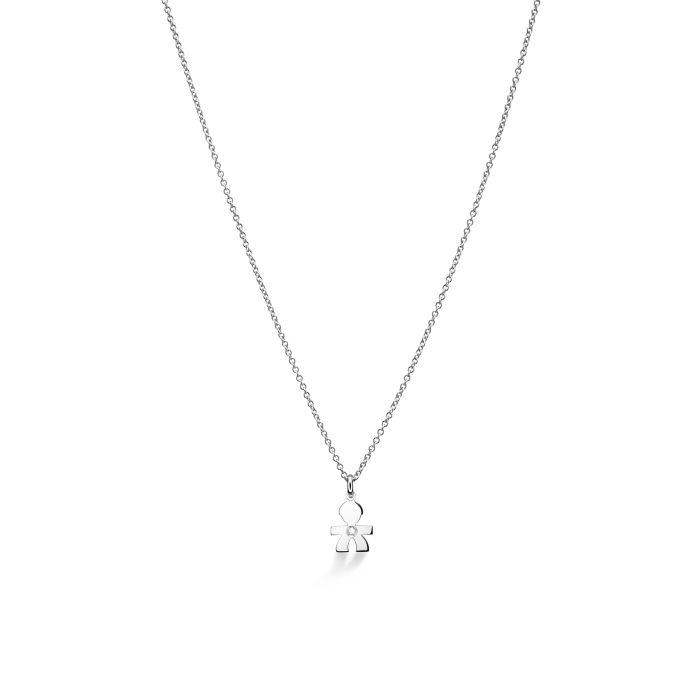 Le Bebé Ciondolo I Preziosi con sagoma bimbo in oro bianco e diamante