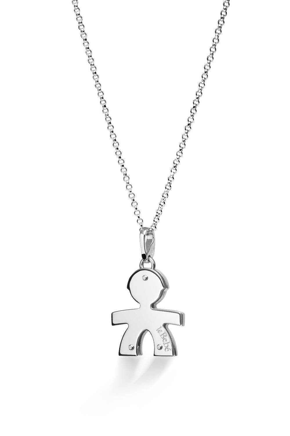 Le Bebé Ciondolo I Preziosi Con Sagoma Bimbo In Oro Bianco E Diamanti