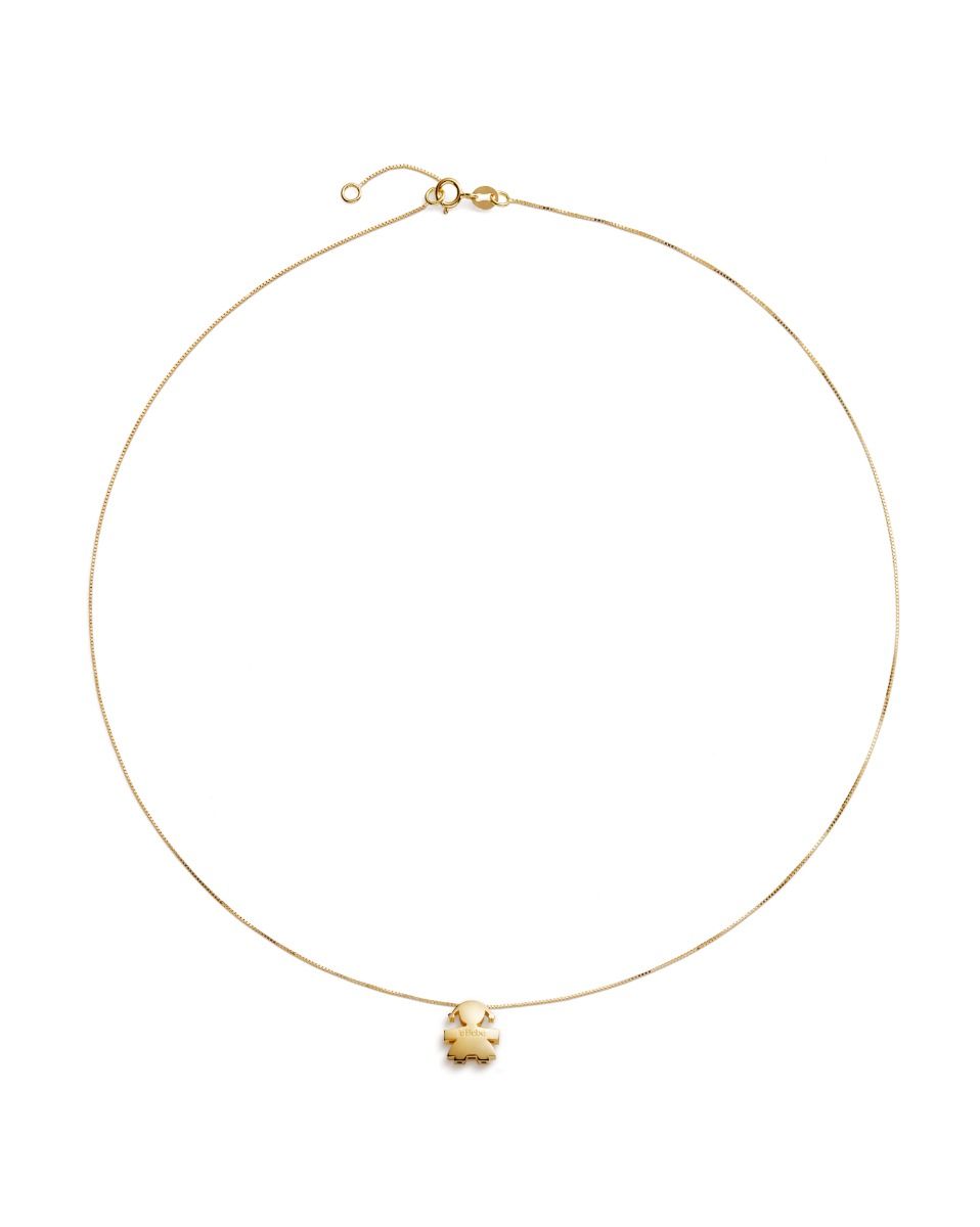 Le Bebé Ciondolo I Tesorini Con Sagoma Bimba E Catena In Oro Giallo