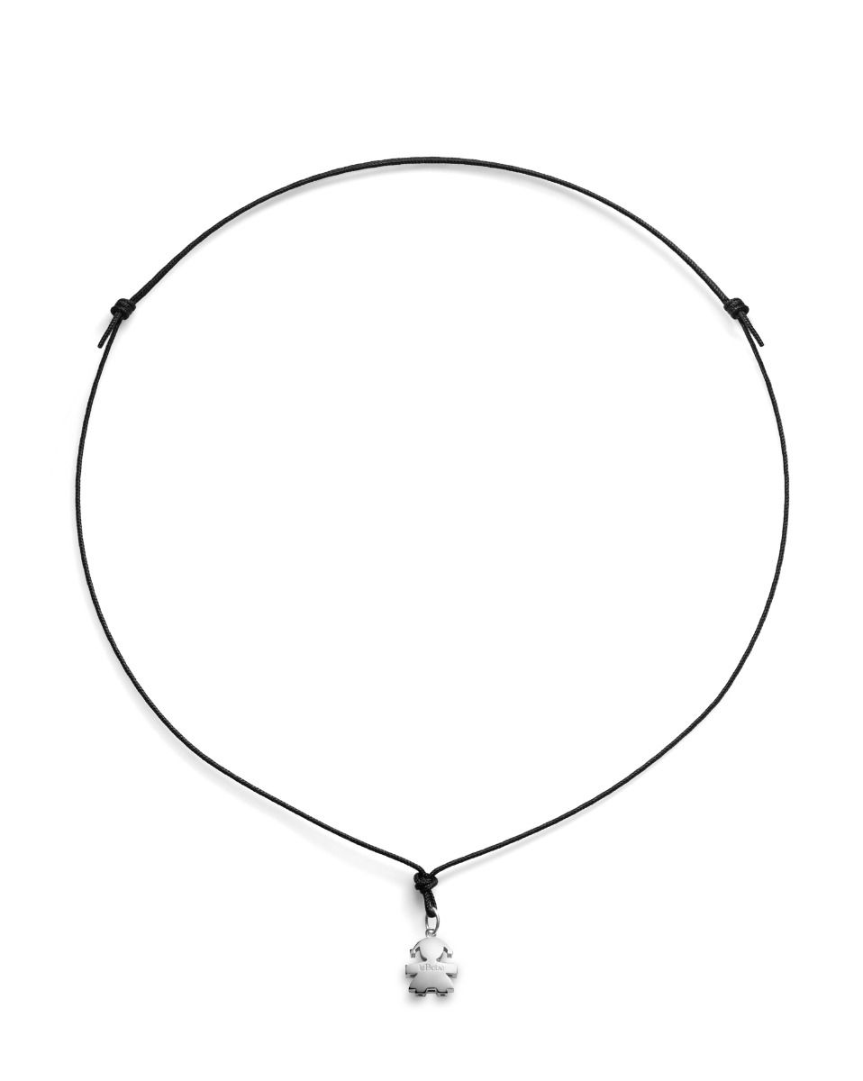 Le Bebé Ciondolo I Tesorini Con Sagoma Bimba In Oro Bianco