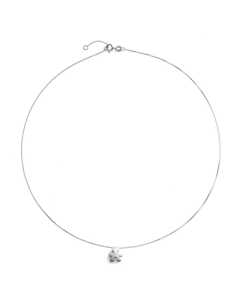 Le Bebé Ciondolo I Tesorini Con Sagoma Bimbo E Catena In Oro Bianco