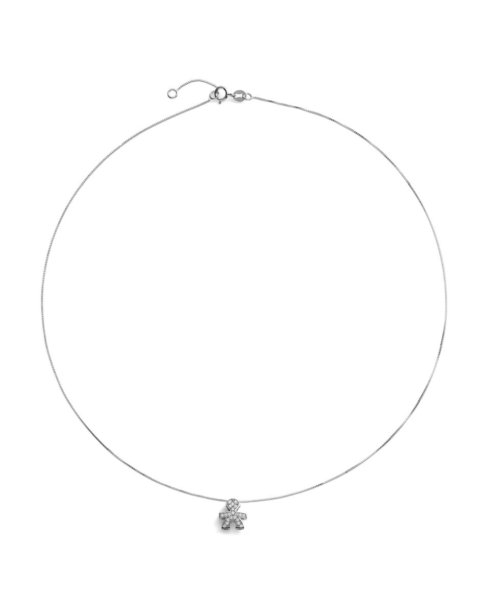 Le Bebé Ciondolo I Tesorini Con Sagoma Bimbo In Oro Bianco E Diamanti