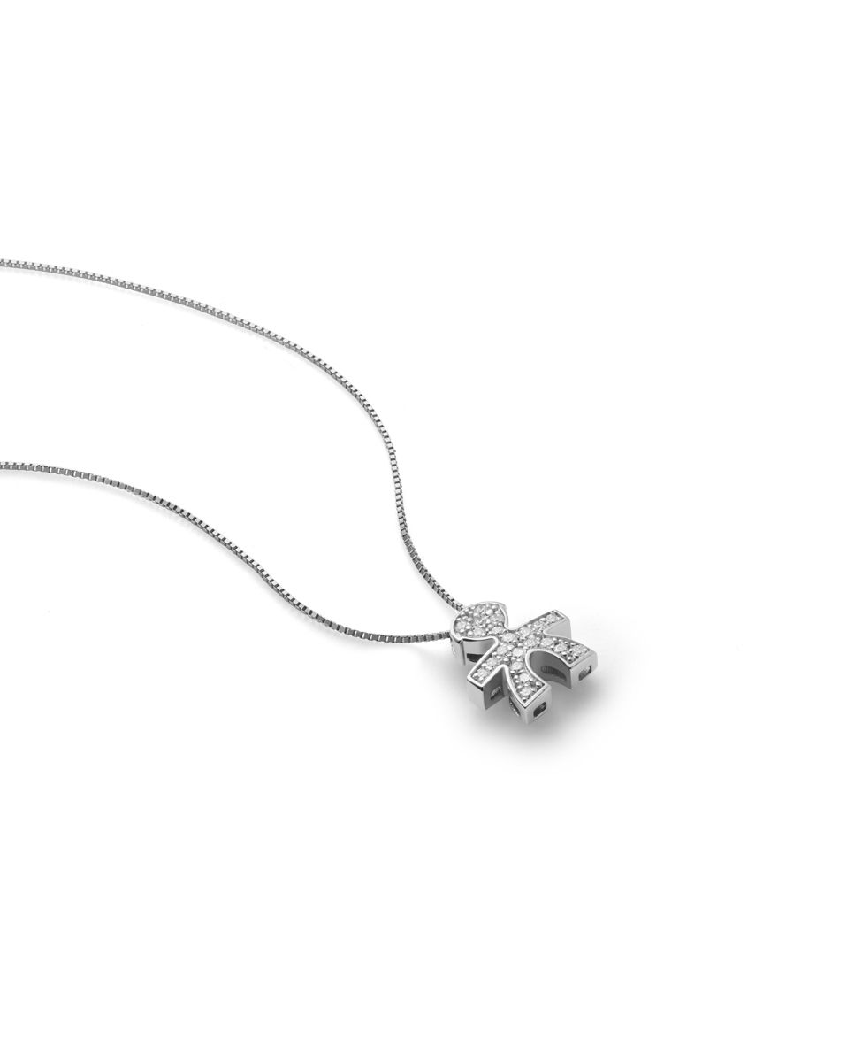 Le Bebé Ciondolo I Tesorini Con Sagoma Bimbo In Oro Bianco E Diamanti