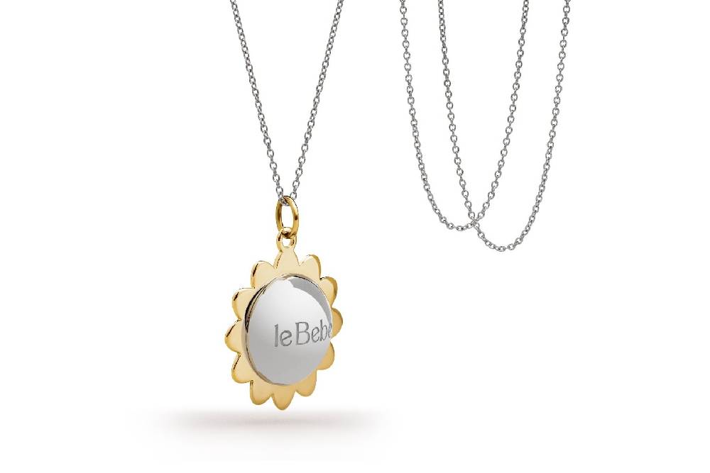 Le Bebé Ciondolo Suonamore In Argento Con Petali Placcati Oro Giallo