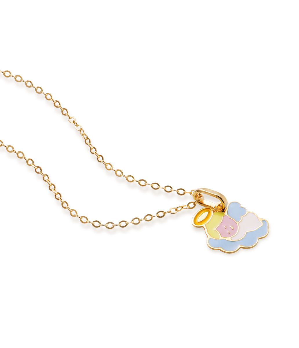 Le Bebé Collana Proteggimi In Oro Giallo Con Angelo