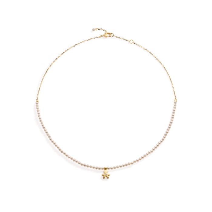 Le Bebé Collana sagoma bimbo con perle, oro giallo e diamante - leBebé
