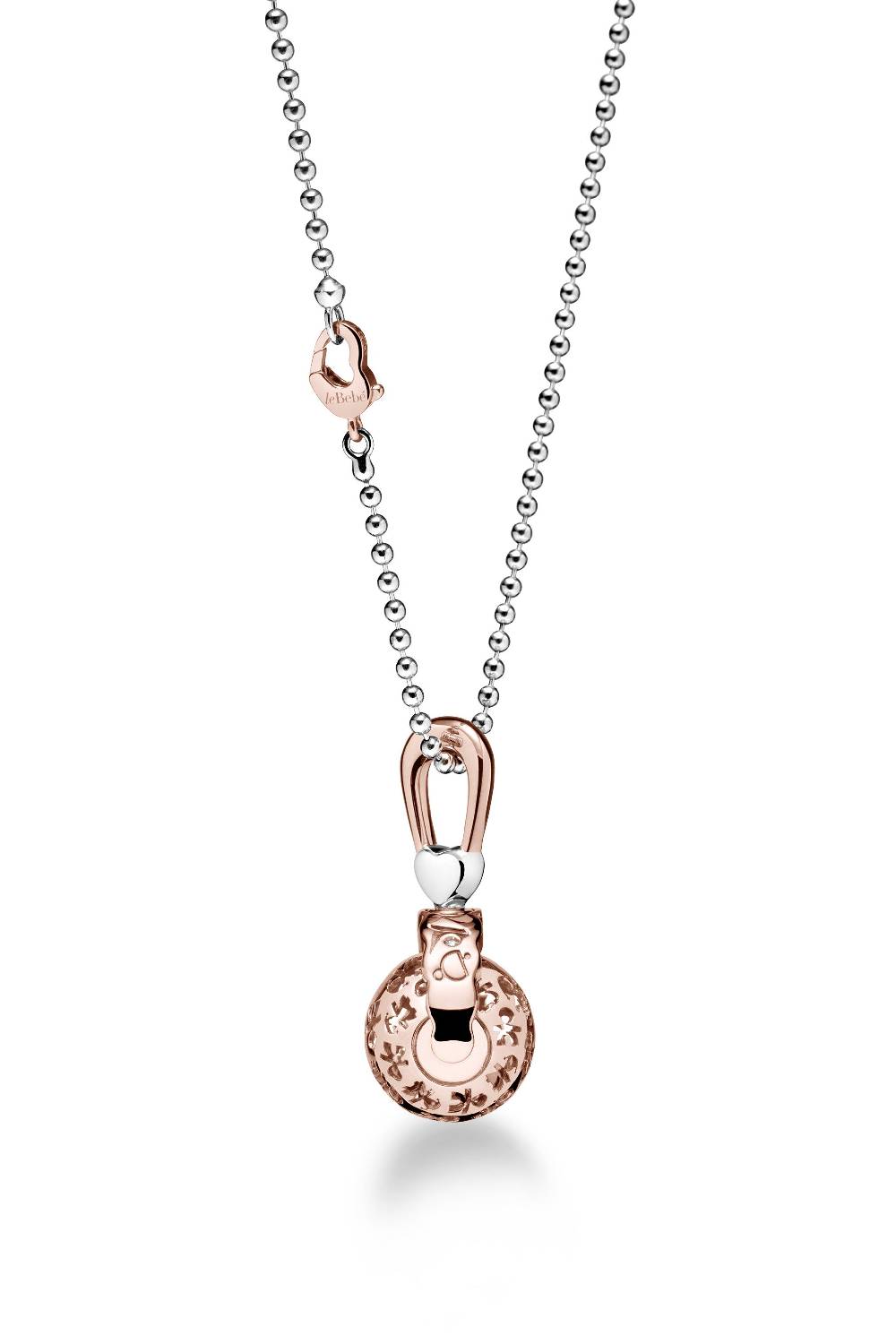 Le Bebé Collana Suonamore In Argento Placcato Oro Rosa Con Diamante