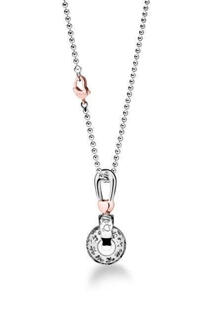 Le Bebé Collana Suonamore In Argento Placcato Oro Rosa Con Diamante