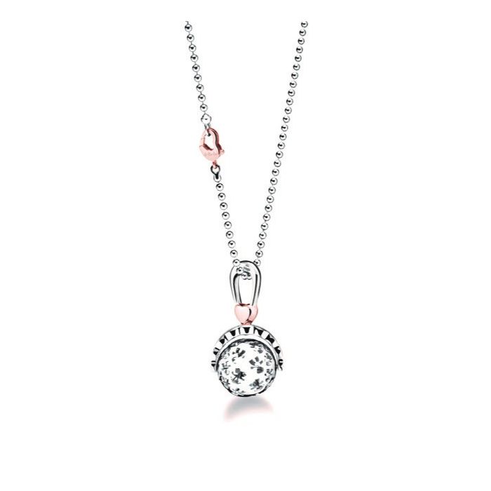 Le Bebé Collana Suonamore in argento placcato oro rosa con diamante