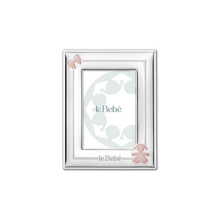 Le Bebé Cornice per foto 10x15 cm sagoma bimba e fiocco