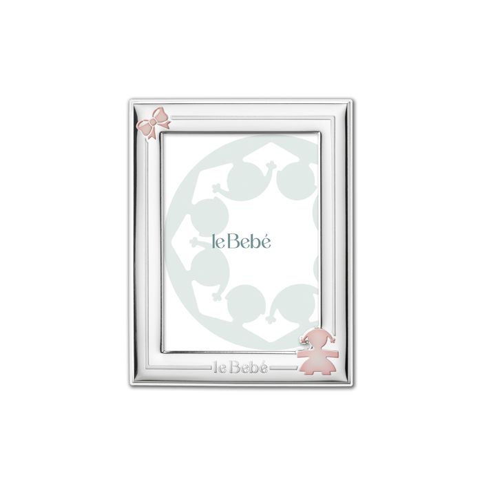 Le Bebé Cornice per foto 13x18 cm sagoma bimba e fiocco