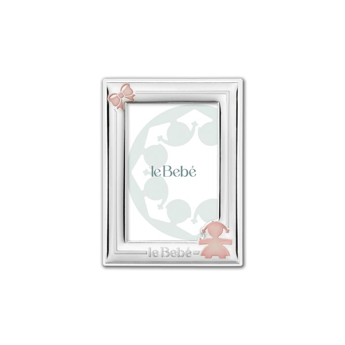Le Bebé Cornice per foto 9x13 cm sagoma bimba e fiocco
