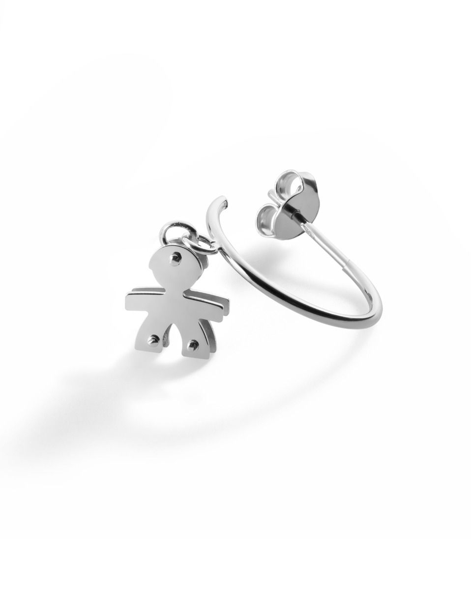 Le Bebé Orecchini I Classici Con Sagoma Bimbo In Oro Bianco