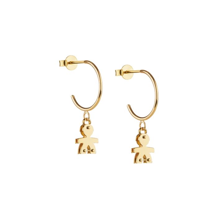 Le Bebé Orecchini I Classici con sagoma bimbo in oro giallo