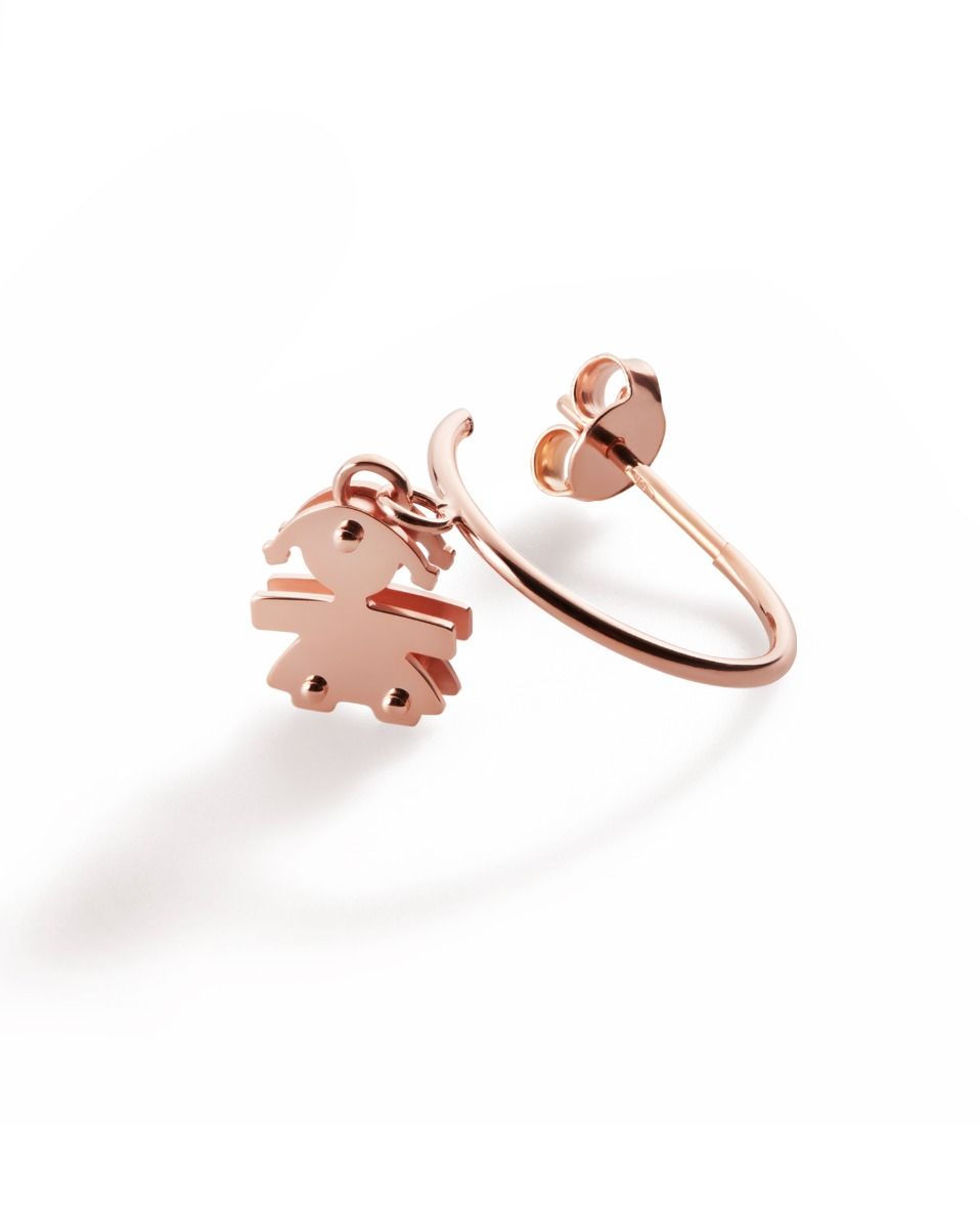 Le Bebé Orecchini I Mini Con Sagoma Bimba In Oro Rosa