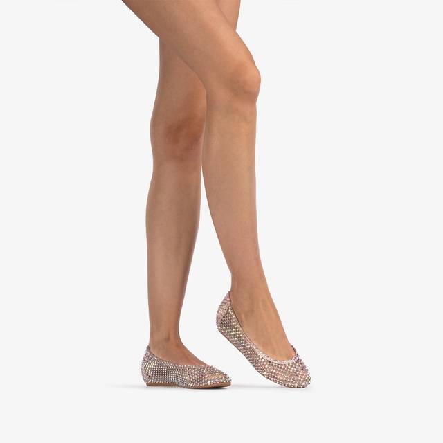 Le Silla Ballerina Gioiello Rete Nude Skin Con Cristalli
