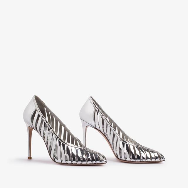 Le Silla Décolleté Con Listini Metallizzata Argento