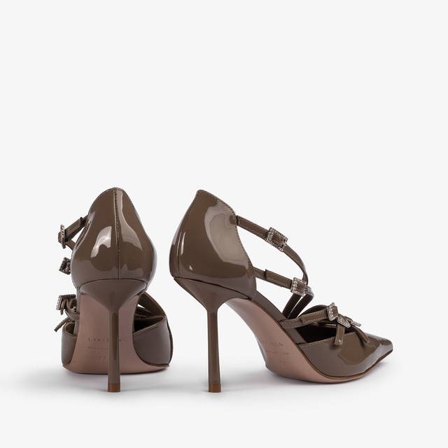 Le Silla Décolleté Con Listini Vernice Grigia Sesamo