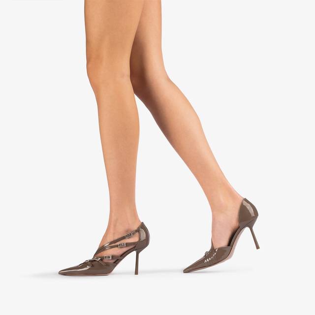 Le Silla Décolleté Con Listini Vernice Grigia Sesamo