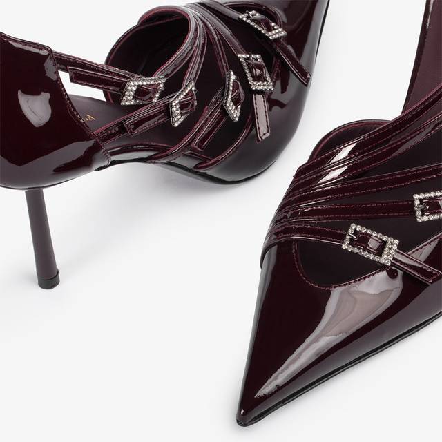 Le Silla Décolleté Con Listini Vernice Rossa Cherry