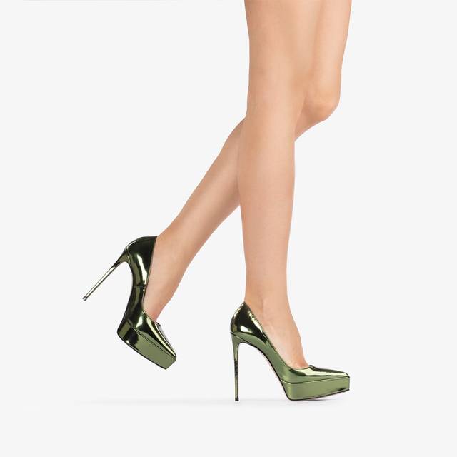 Le Silla Décolleté Con Plateau Metallizzata Verde Pirite