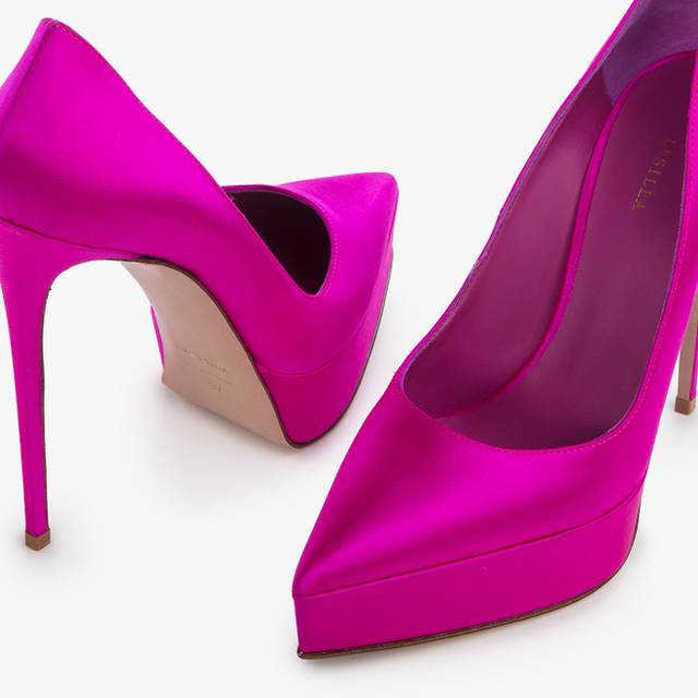 Le Silla Décolleté Con Plateau Raso Fucsia Bouganville