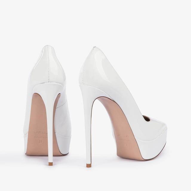 Le Silla Décolleté Con Plateau Vernice Bianca Carta