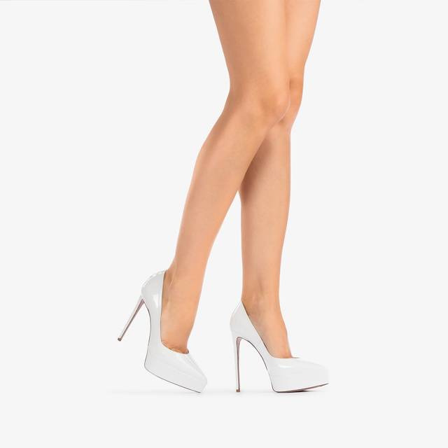 Le Silla Décolleté Con Plateau Vernice Bianca Carta