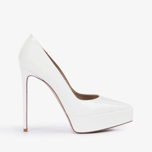 Le Silla Décolleté con plateau vernice bianca carta