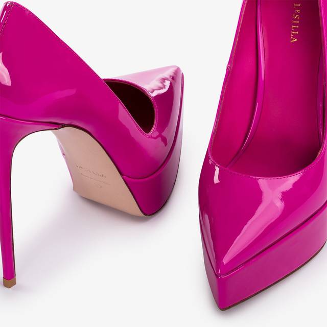 Le Silla Décolleté Con Plateau Vernice Fucsia Bouganville