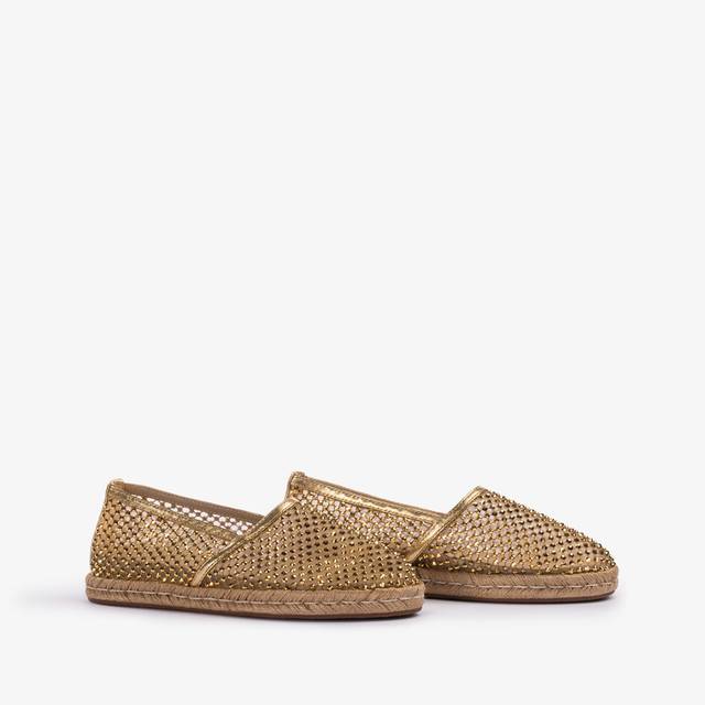 Le Silla Espadrilla Gioiello Rete Oro Con Cristalli